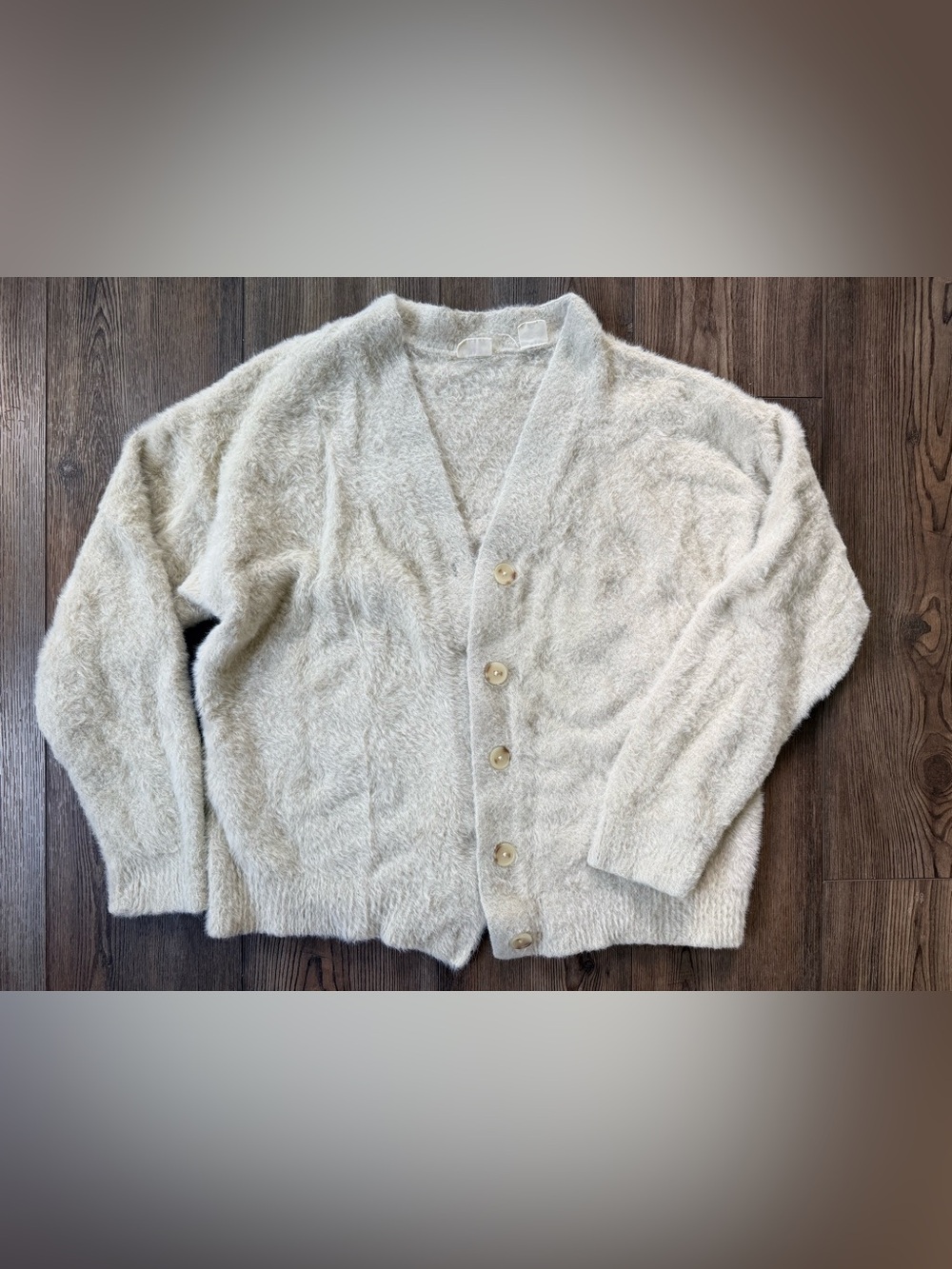 Levi's Cream Fuzzy Button-Front Women's Cardigan